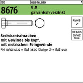 ISO 8676 8.8 x 20 galvanisch verzinkt - Sechskantschrauben