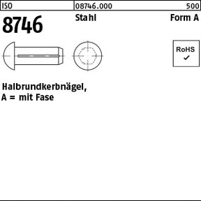 ISO 8746 Stahl - Halbrundkerbnägel