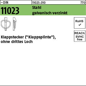 DIN 11023 Klappstecker galvanisch verzinkt, ähnlich DIN 11023 - Klappstecker