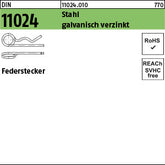 DIN 11024 Stahl mm galvanisch verzinkt, Drahtstärke 2, 25 mm - Federstecker