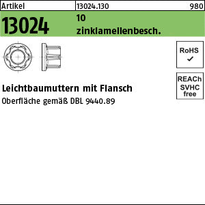Leichtbaumutter 10 Zinklamelle - Leichtbaumuttern