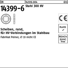 EN 14399-6 Scheibe rund aus Stahl – HV-Schraubverbindungen