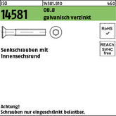 ISO 14581 08.8 Torx galvanisch verzinkt - Senkschrauben