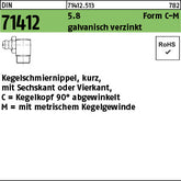 DIN 71412 5.8 CM SW 9 galvanisch verzinkt - Kegelschmiernippel