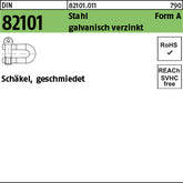 DIN 82101 Stahl A GR. 0, 16 galvanisch verzinkt - Schäkel