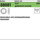 Nutmu. 14 H GUK 1/M galvanisch verzinkt, mit Klemmteil - Nutmuttern