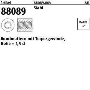 Rundmutter Stahl mit Trapezgew. TR x D22 x L18 - Rundmuttern