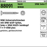 SPAX Stahl Torx WIROX, Senkkopf galvanisch verzinkt (Senkkopf-Torx)