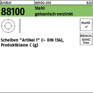 Artikel 1 Stahl x 0, 5 galvanisch verzinkt - Scheiben Art1, gestanzt