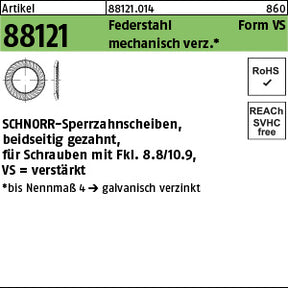 SCHNORR - Scheiben Federstahl VS 5 mechanisch verzinkt mech Zn - SCHNORR-Sperrzahnsch.