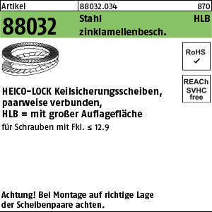 Keilsicherungsscheiben geklebt Zinklamellenbeschichtung x 1, 7 Zinklamellenbeschichtung - Keilsicherungsscheiben [040]