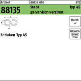 S-Haken Artikel 45 Stahl mm galvanisch verzinkt - S-Haken
