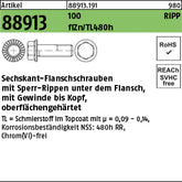 Sechskant-Rippen-Schrauben Klasse 100 Zinklamelle - Sechskant.-Flanschschrauben