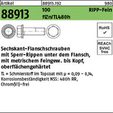 Sechskant-Rippen-Schrauben Klasse 100 x 35 Zinklamelle - Sechskant.-Flanschschrauben
