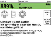 Sechskant-Rippen-Muttern Kl.10 Zinklamelle - Sechskant.-Flanschmuttern