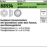 Sechsk. Sperrzahnmut. Klasse 8 Stahl galvanisch verzinkt - Sechskant.-Flanschmuttern