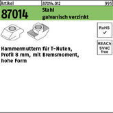 Hammerkopfmutter Stahl galvanisch verzinkt 8 mm, hohe Form - Hammerkopfmuttern