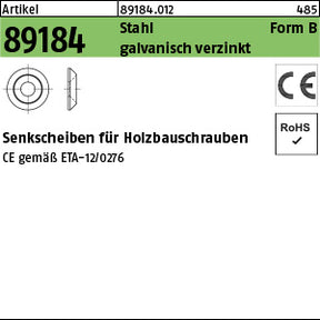 Senkscheiben CE Stahl Typ B 10 galvanisch verzinkt - Senkscheiben CE