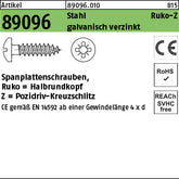 Spanplattenschrauben Hako Stahl Pozidriv/Kreuzschlitz galvanisch verzinkt (Rundkopf) - Spanplattenschrauben