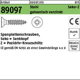 Spanplattenschrauben Senkkopf Stahl Pozidriv/Kreuzschlitz galvanisch verzinkt (Senkkopf-Pozidriv) - Spanplattenschrauben