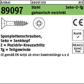 Spanplattenschrauben Senkkopf CE Stahl Pozidriv/Kreuzschlitz galvanisch verzinkt (Senkkopf-Pozidriv) - Spanplattenschrauben