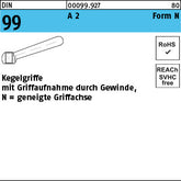 DIN 99 A2 N 80 geneigt mit Gewinde - Kegelgriffe