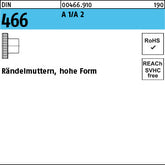 DIN 466 A 1/A2 rostfrei A1/A2 - Rändelmuttern
