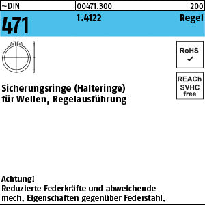 DIN 471 1.4122 rostfrei - Sicherungsringe