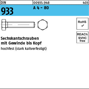 DIN 933 A4-80 A4-80 - Sechskantschrauben