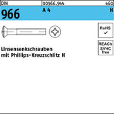 DIN 966 A4 Phillips/Kreuzschlitz - Linsensenkschrauben