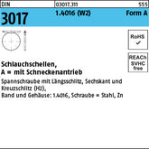 DIN 3017 A 8- 12/ 7, 5 C6 -W2 galvanisch verzinkt, 1.4016 - Schlauchschellen