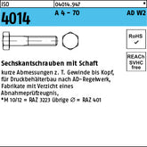 ISO 4014 A4-70 AD-W7/2 A4-70 - Sechskantschrauben