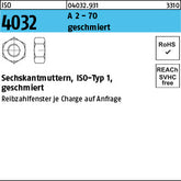 ISO 4032 A2-70 geschmiert - Sechskantmuttern