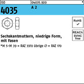 ISO 4035 A2 - niedrige Sechskantmuttern