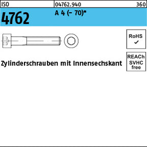 ISO 4762 A4 - Zylinderschrauben mit Innensechskant