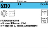 DIN 6330 A4 BM 6 SW 10 A - Sechskantmuttern
