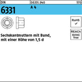 DIN 6331 A4 SW 13 - Sechskantmuttern mit Bund