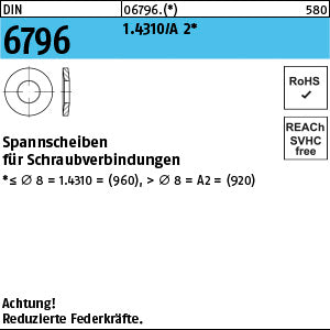 DIN 6796 A2 * 10 (* reduz. Federkraft) - Spannscheiben