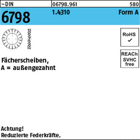 DIN 6798 1.4310 A 3, 2 rostfrei - Fächerscheiben