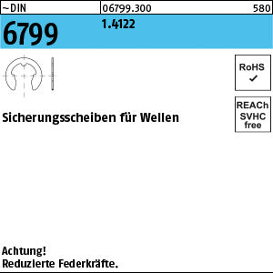 DIN 6799 1.4122 1, 5 rostfrei - Sicherungsscheiben
