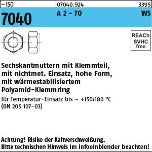 ISO 7040 A2-70 mit braunem Ring, n. BN 205107 -3 - Sechskantmuttern