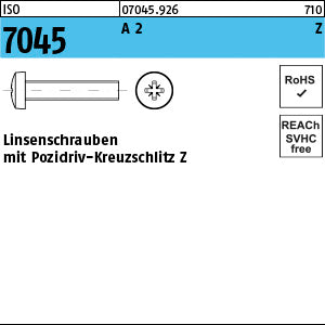 ISO 7045 A2 Pozidriv/Kreuzschlitz - Flachkopfschrauben
