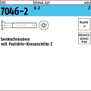 ISO 7046 -2 A2 Pozidriv/Kreuzschlitz - Senkschrauben
