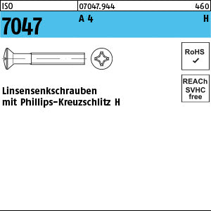ISO 7047 A4 Phillips/Kreuzschlitz - Linsensenkschrauben