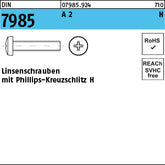 DIN 7985 A2 Phillips/Kreuzschlitz - Linsenschrauben