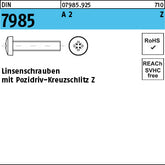 DIN 7985 A2 Pozidriv/Kreuzschlitz - Linsenschrauben