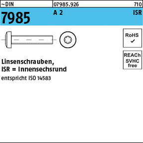 DIN 7985 A2 Torx - Linsenschrauben