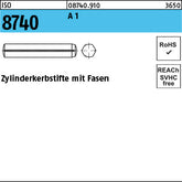 ISO 8740 1.4305 rostfrei - Zyl.kerbstifte mit Fase