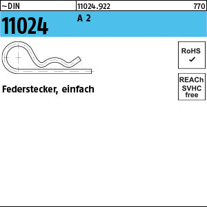 DIN 11024 ähnlich DIN 11024 A2 DrahtØ 2 einfach - Federstecker