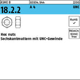 Hex nuts Grade A4 1/4 - 20 UNC A - Hex nuts